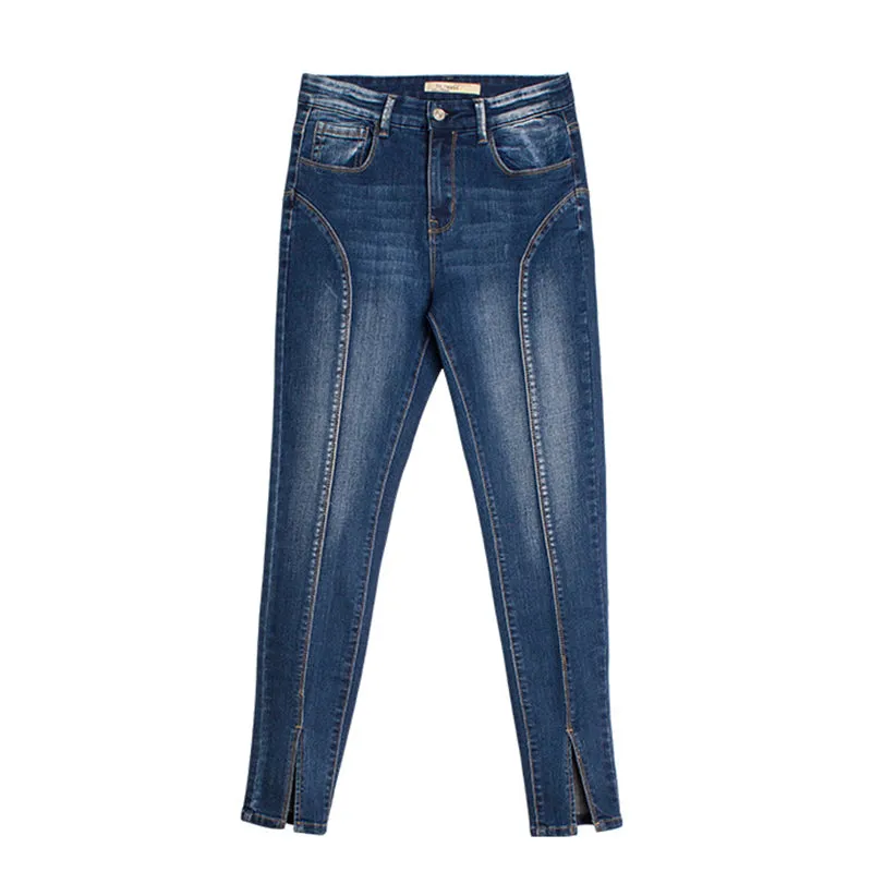 High waist denim pants for women.