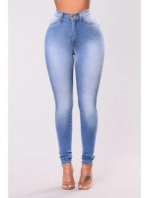 High waist fleece-lined women's denim jeans, regular fit, multiple colors.