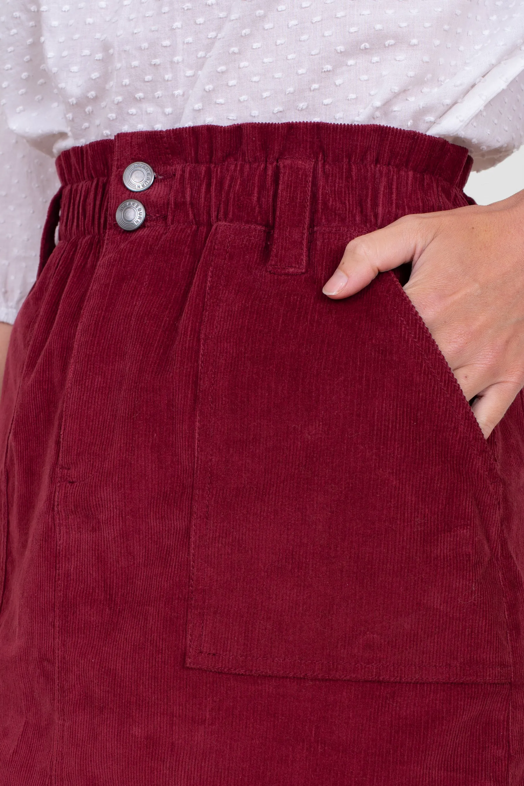 High Waisted Corduroy Mini Skirt