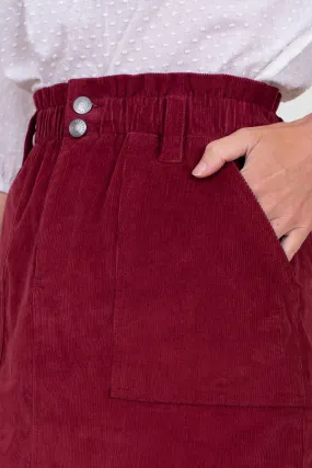 High Waisted Corduroy Mini Skirt