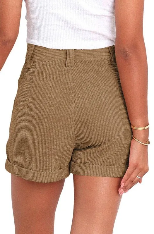 High waisted corduroy shorts - Shop now!