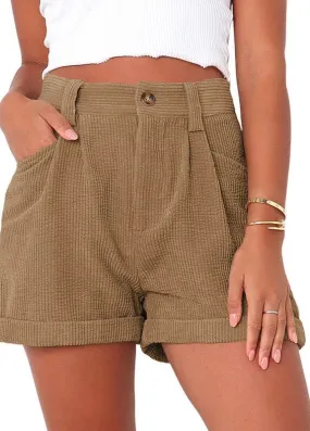 High waisted corduroy shorts - Shop now!