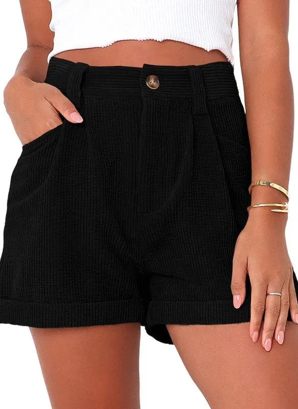 High waisted corduroy shorts - Shop now!