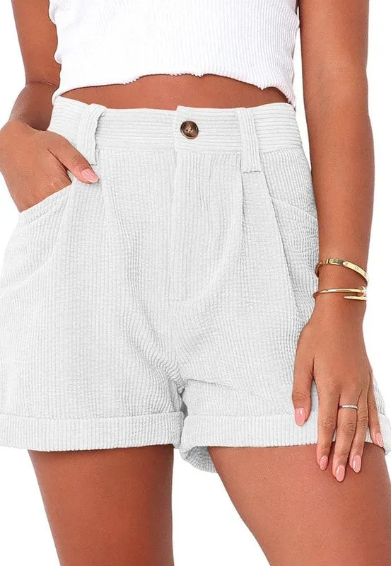 High waisted corduroy shorts - Shop now!