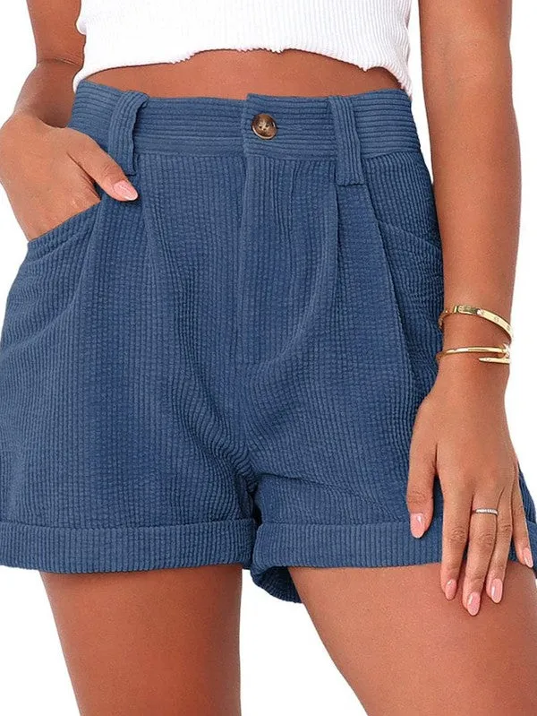 High waisted corduroy shorts - Shop now!