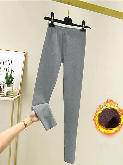 High Waisted Leggings with Fleece Lining and Tummy Control for Women