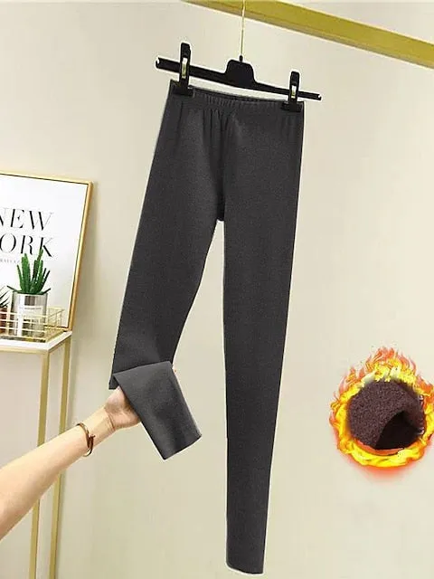 High Waisted Leggings with Fleece Lining and Tummy Control for Women