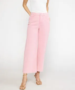 High Waisted Wide Leg Pink Pants