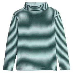 Hunter Green Striped Turtleneck -{result}-> Striped Turtleneck in Hunter Green