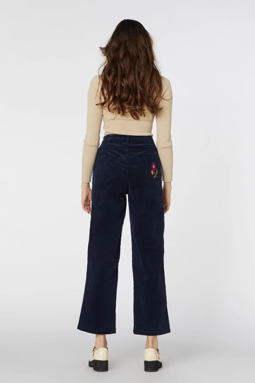 Ingrid Embroidered Corduroy Jeans