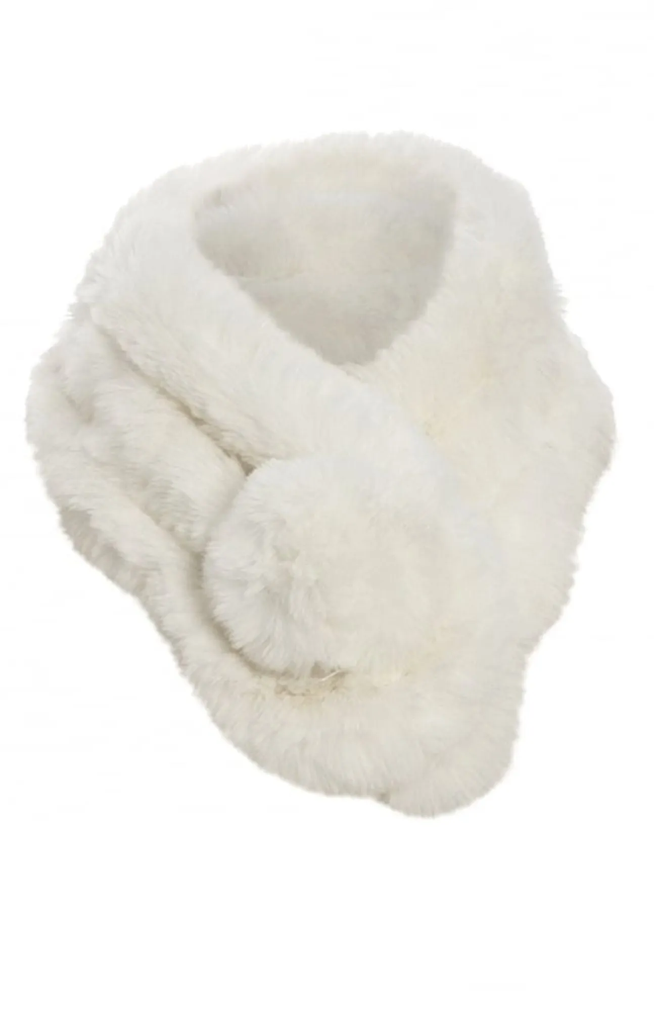 Jayley - Faux Fur Scarf, Cream color, affordable price, trendy accessory