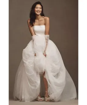 Jenny Yoo Georgina Strapless Corset Drop-Waist Tulle Wedding Gown