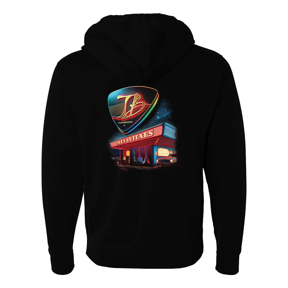 Joe's Guitars Neon Diner Zip-Up Hoodie (Unisex)