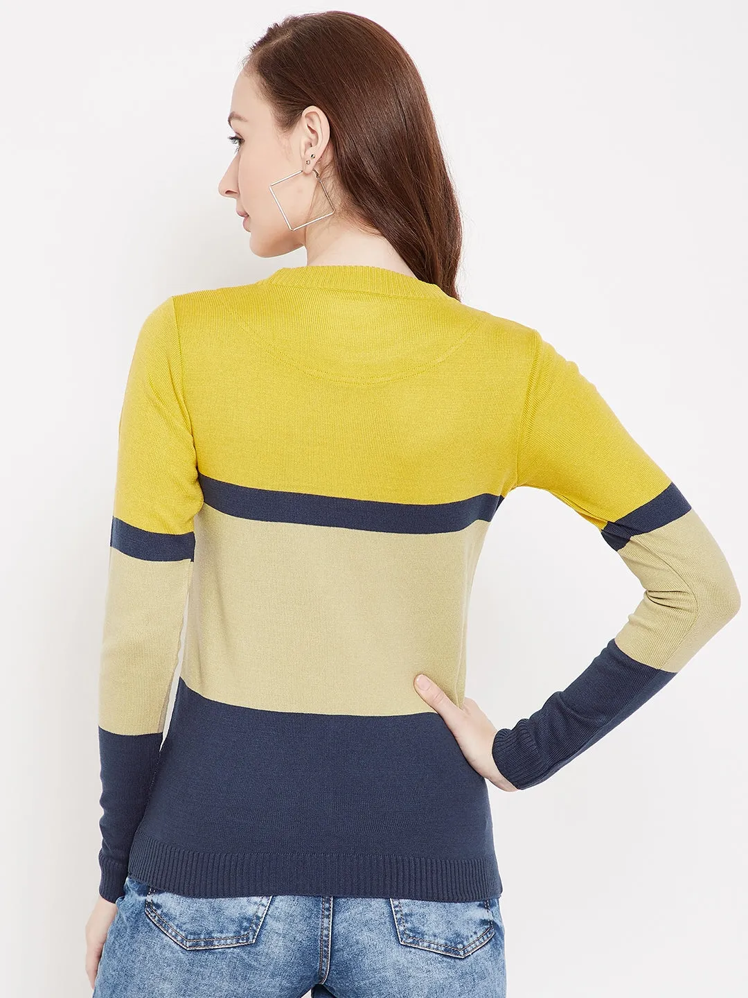 JUMP USA Women Mustard Front-Open Sweater