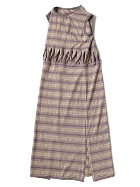 Kapital Sunrise Jacquard Border Jersey Abekobear Sleeveless Dress