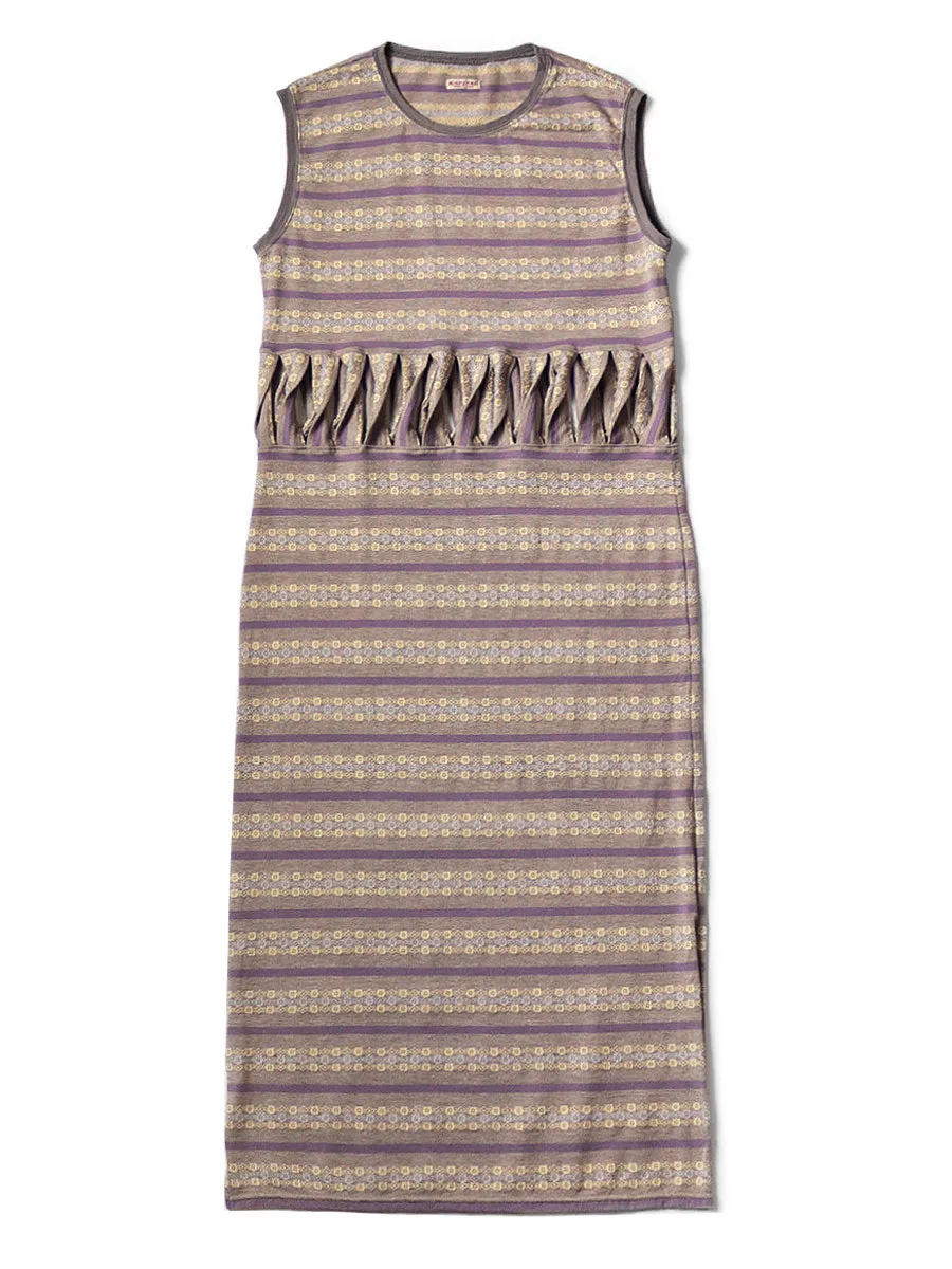 Kapital Sunrise Jacquard Border Jersey Abekobear Sleeveless Dress