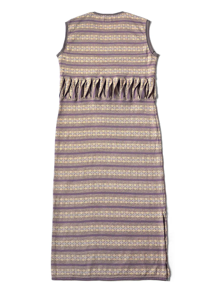 Kapital Sunrise Jacquard Border Jersey Abekobear Sleeveless Dress