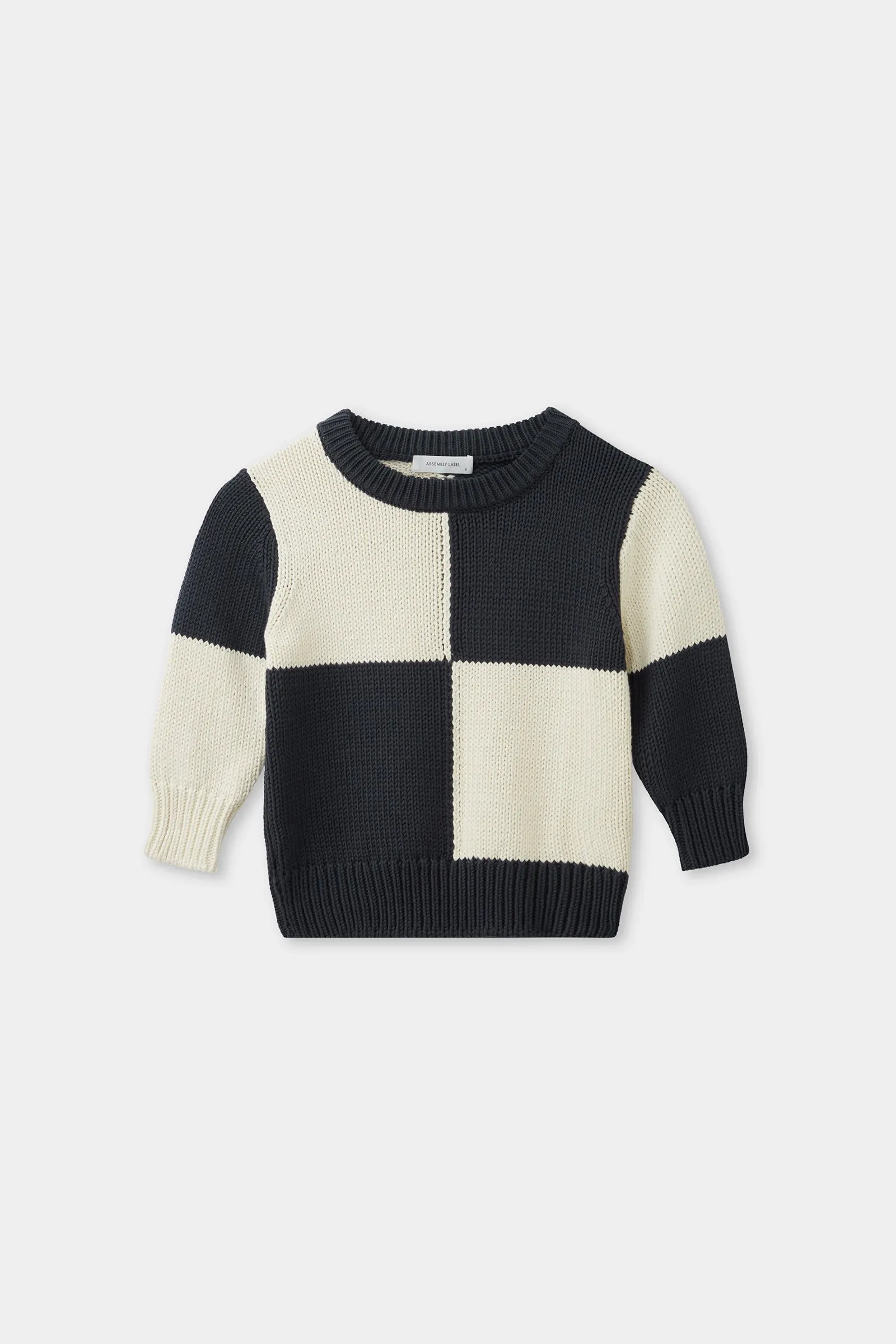 Kids Knit Checkered Pattern