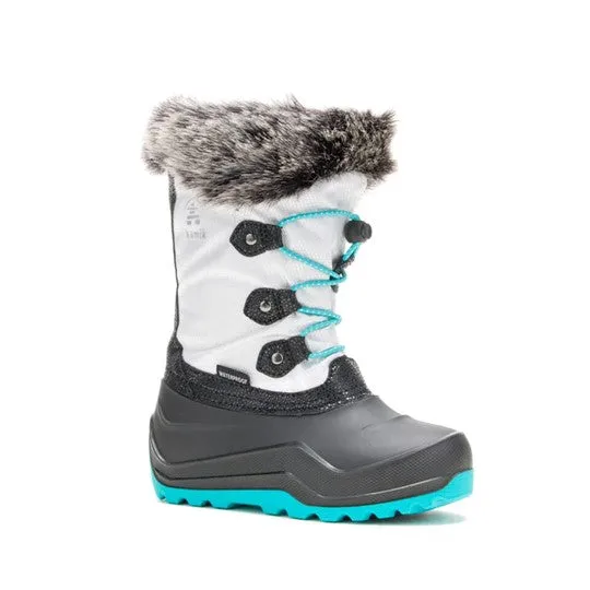 Kids Waterproof Snow Boot - White/Teal