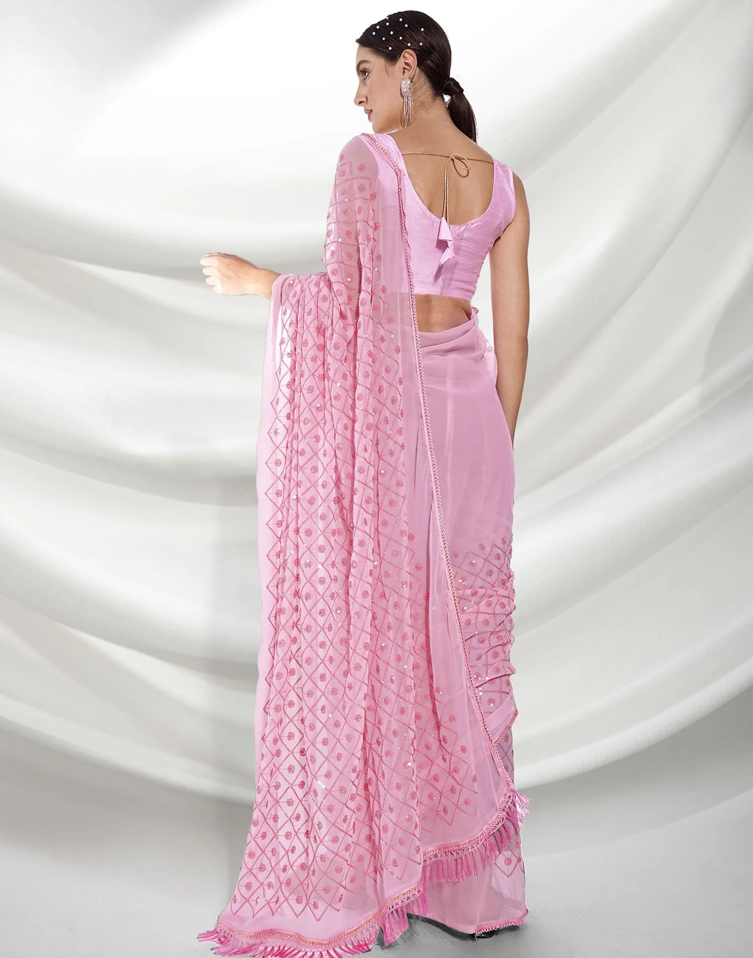 Light Pink Sequence Saree