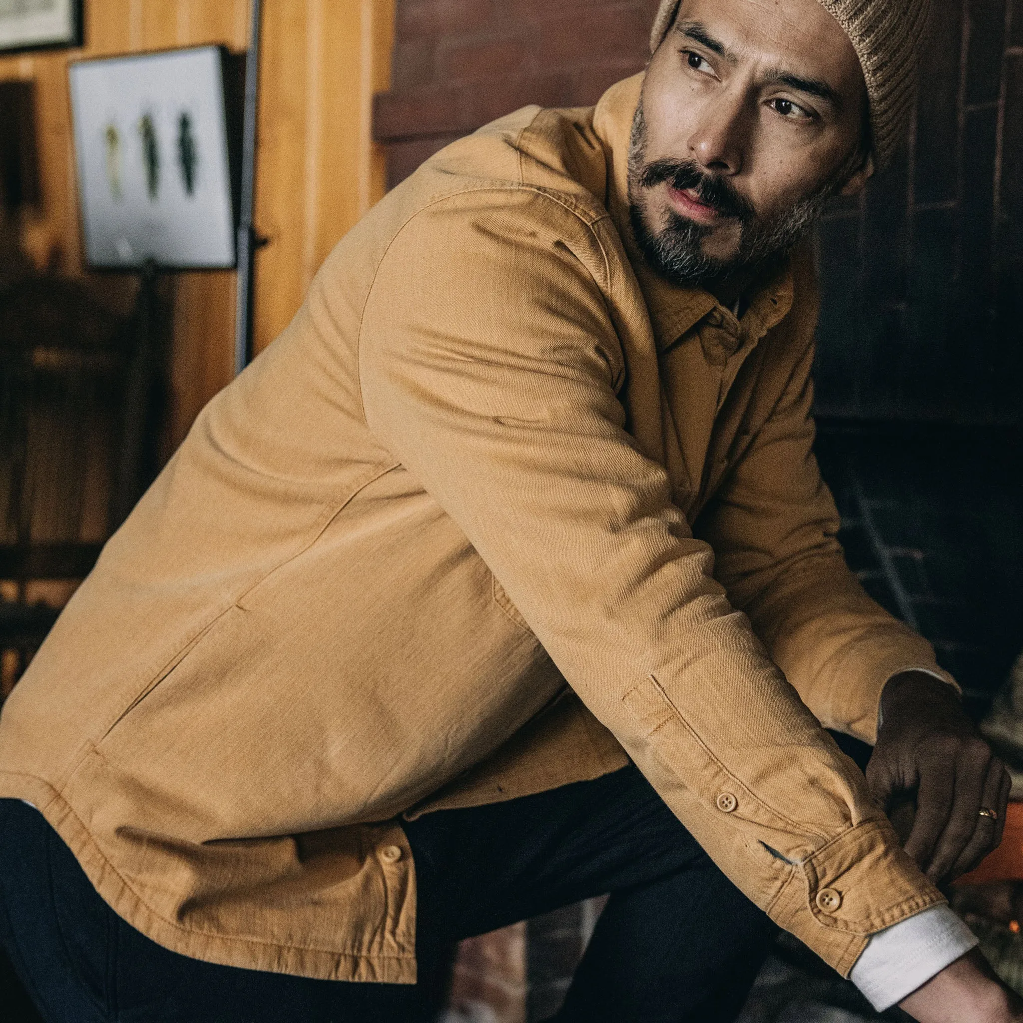 Lined Utility Shirt - Wheat Denim