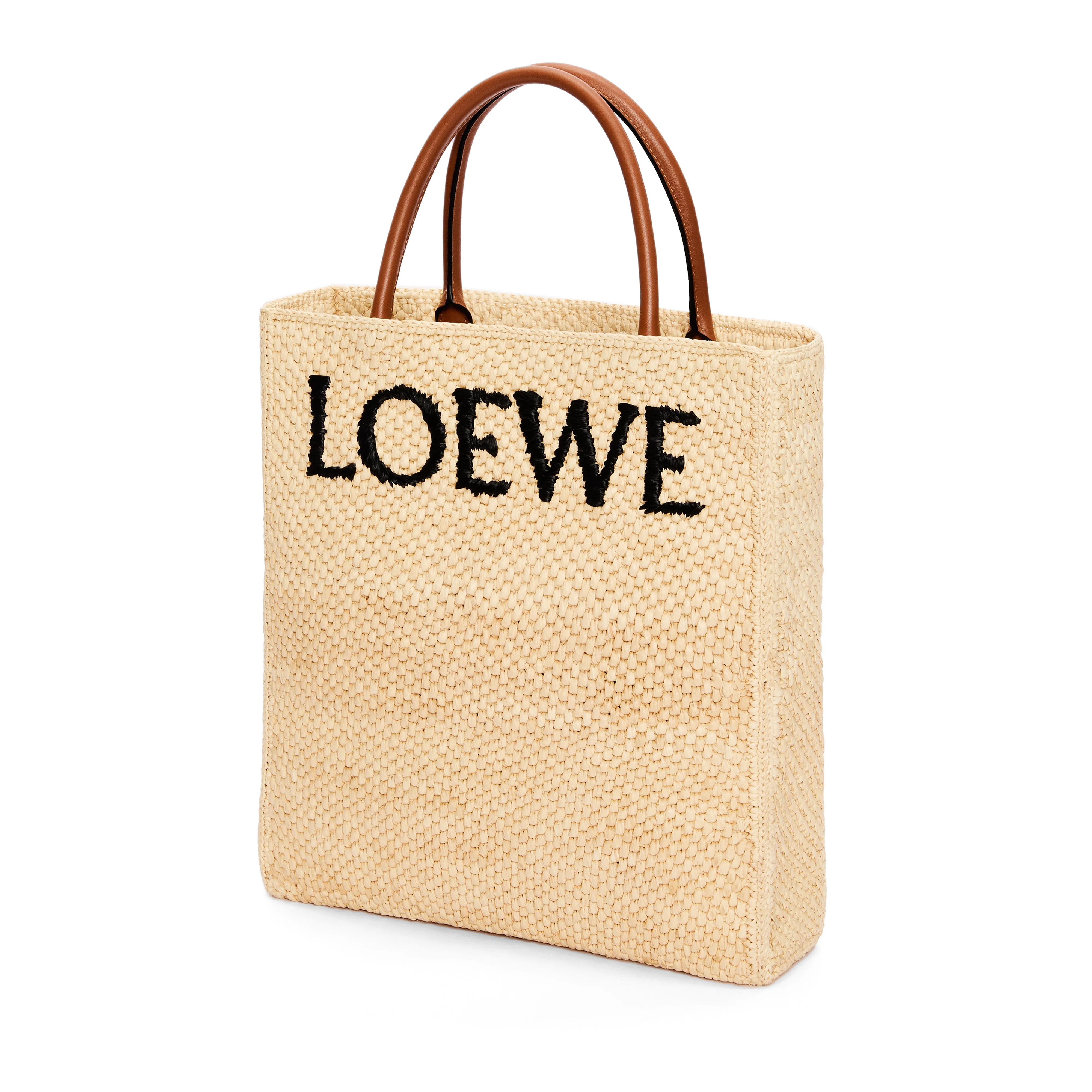 Loewe Women’s Small Raphia Tote Bag  Natural/Black