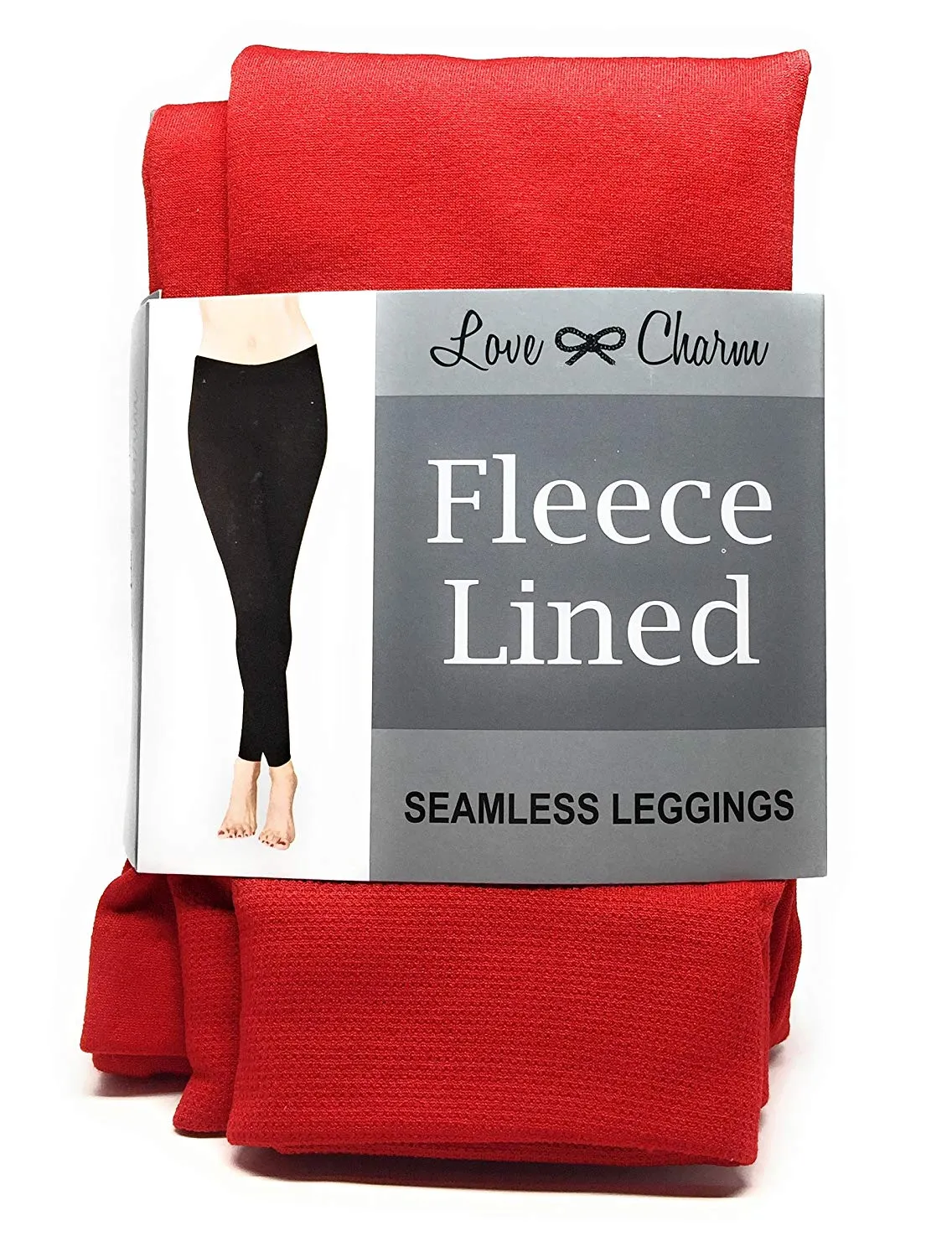 Love Charm Women's Fleece Lined Leggings - Red, M/L