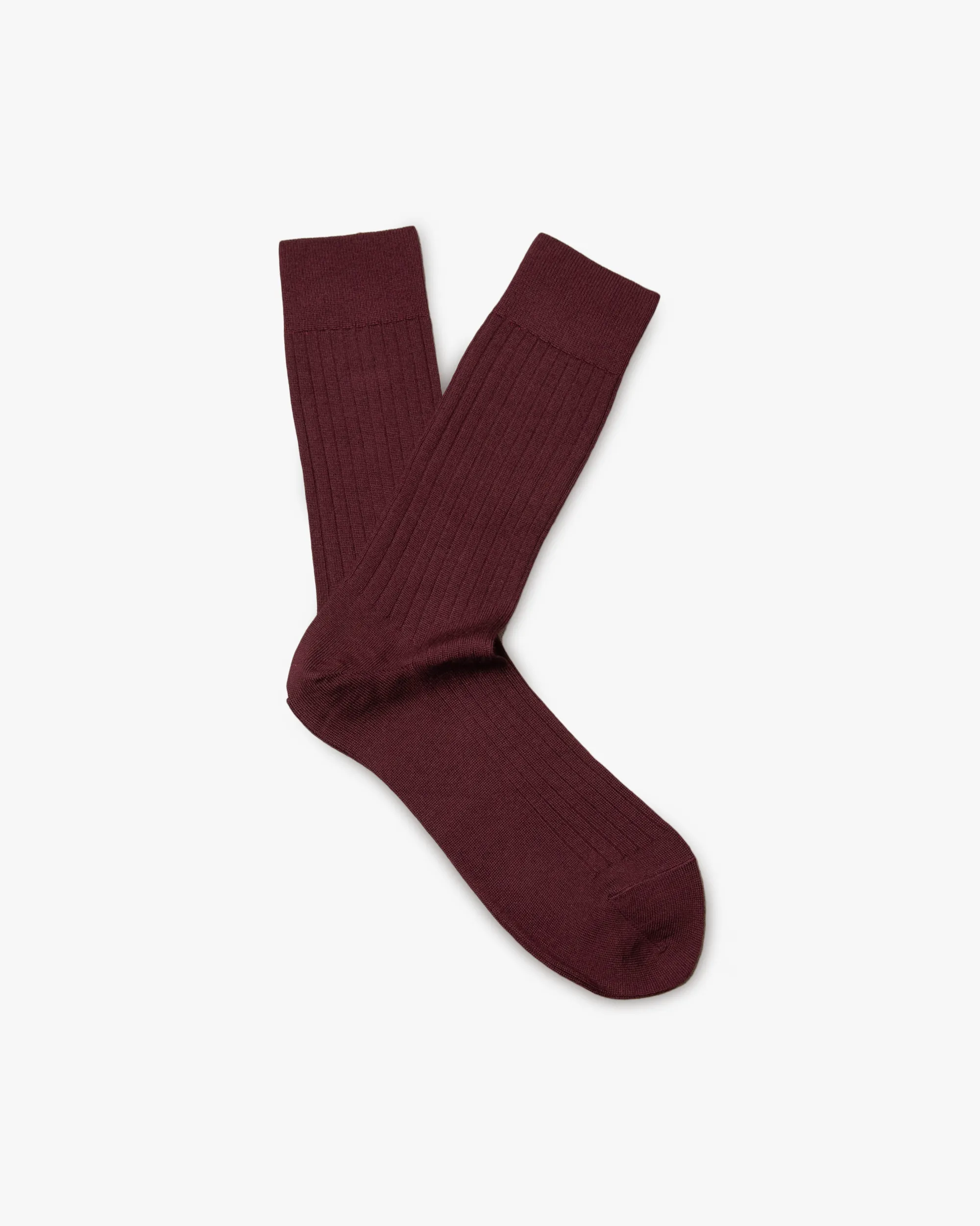 Ludvig Burgundy Merino Wool Socks