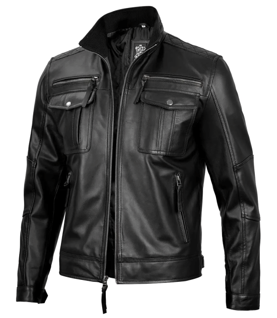 Men's Cafe Racer Real Leather Jacket