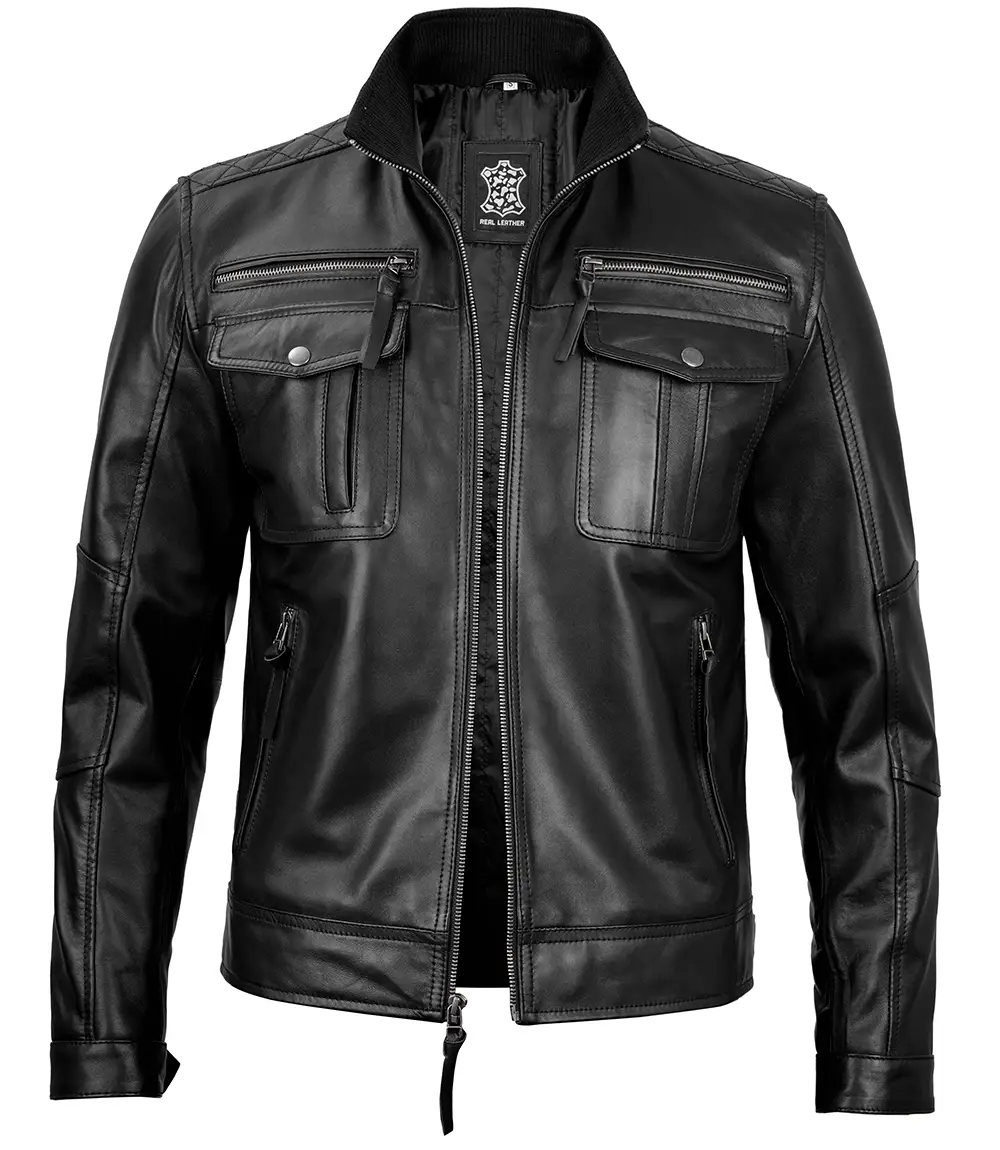 Men's Cafe Racer Real Leather Jacket