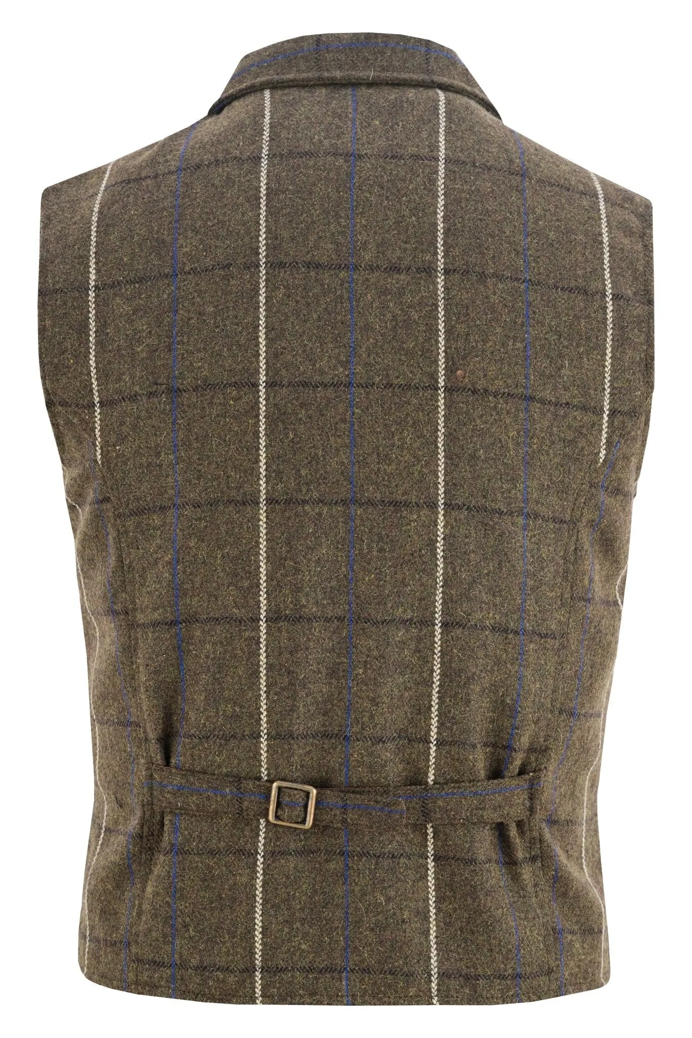 Mens Blazer Style Formal Check Suit Waistcoat Vest Tweed Wool