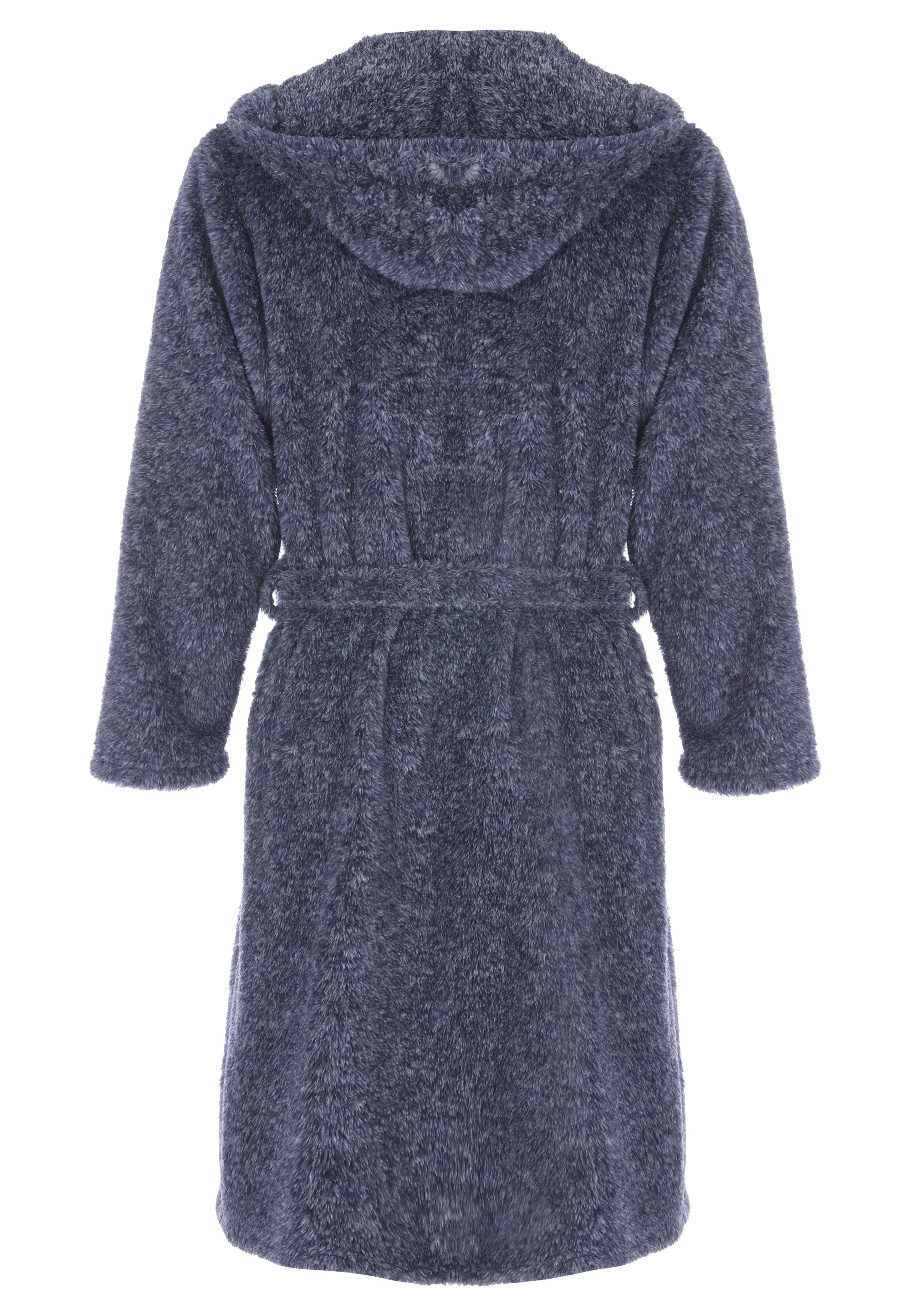 Mens Navy Sherpa Dressing Gown