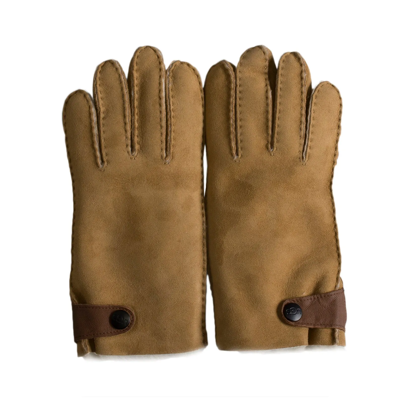 Men's UGG Sheepskin Side Tab Chestnut Gloves