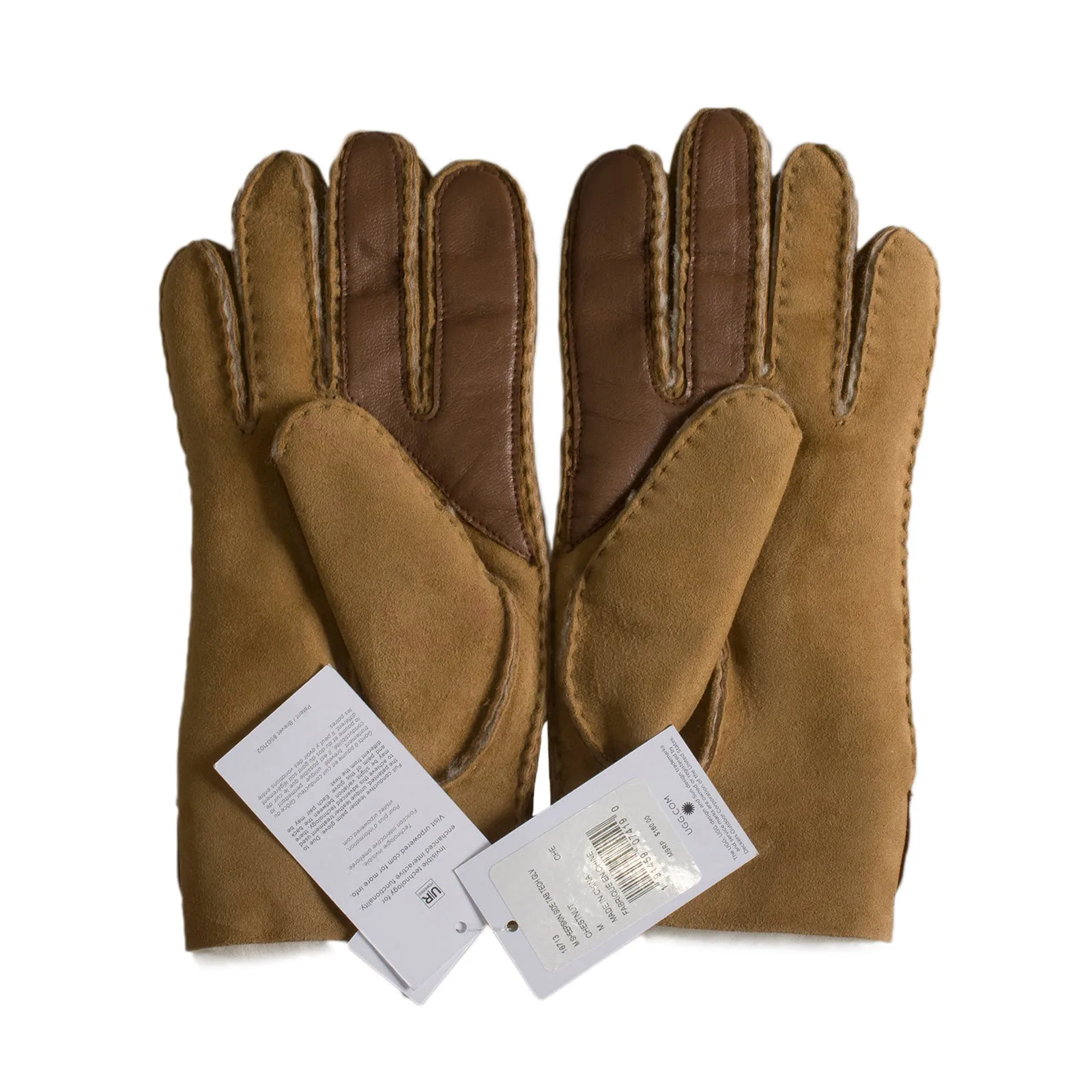 Men's UGG Sheepskin Side Tab Chestnut Gloves