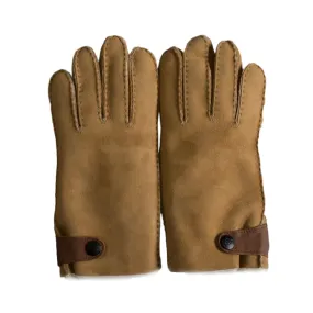 Men's UGG Sheepskin Side Tab Chestnut Gloves