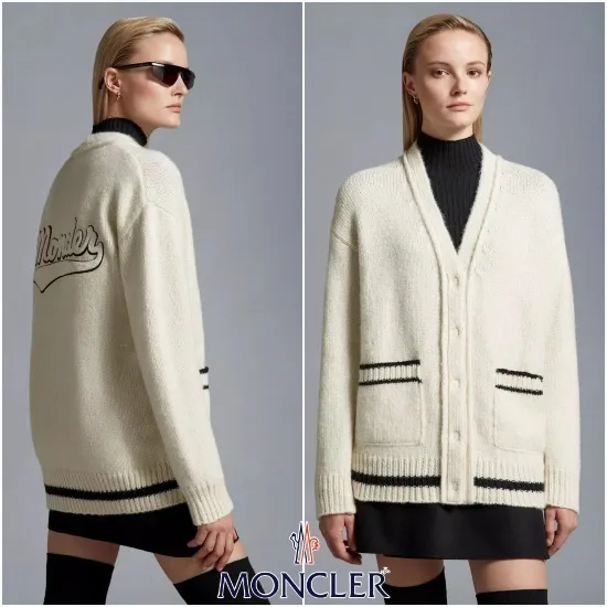 Moncler Black Wool Blend Cardigan