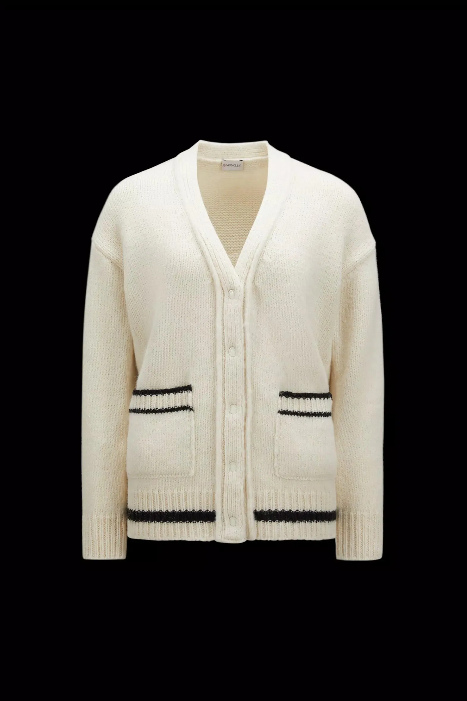 Moncler Black Wool Blend Cardigan