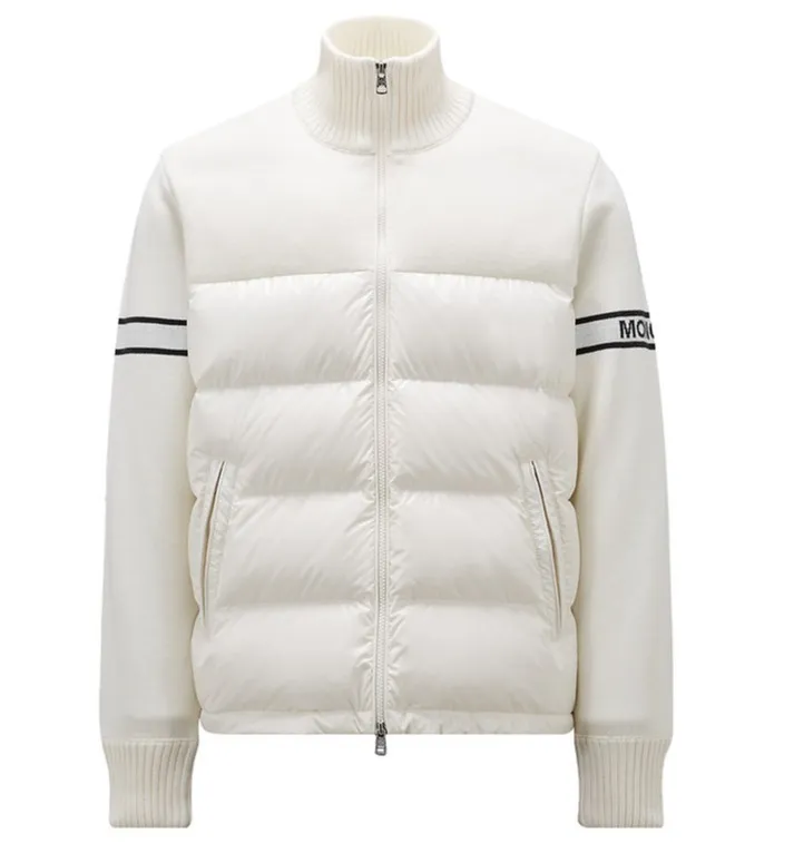 MONCLER Padded Wool Blend Cardigan