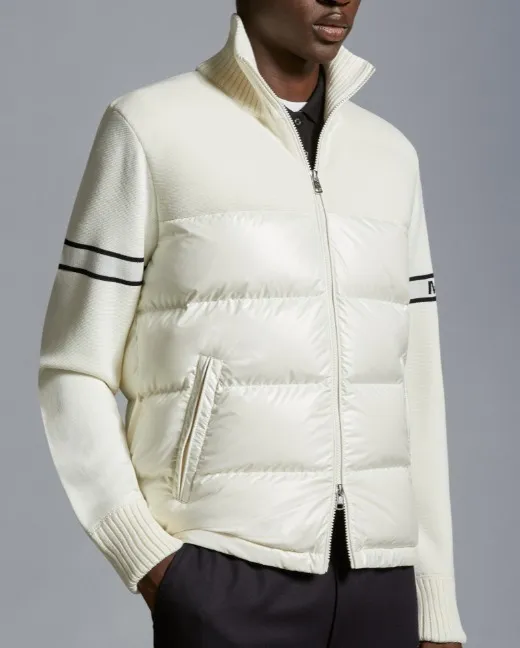 MONCLER Padded Wool Blend Cardigan