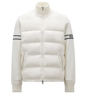 MONCLER Padded Wool Blend Cardigan