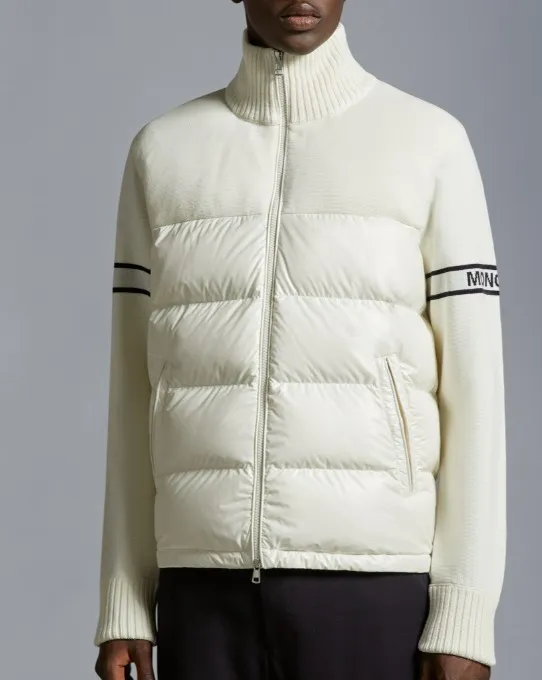 MONCLER Padded Wool Blend Cardigan