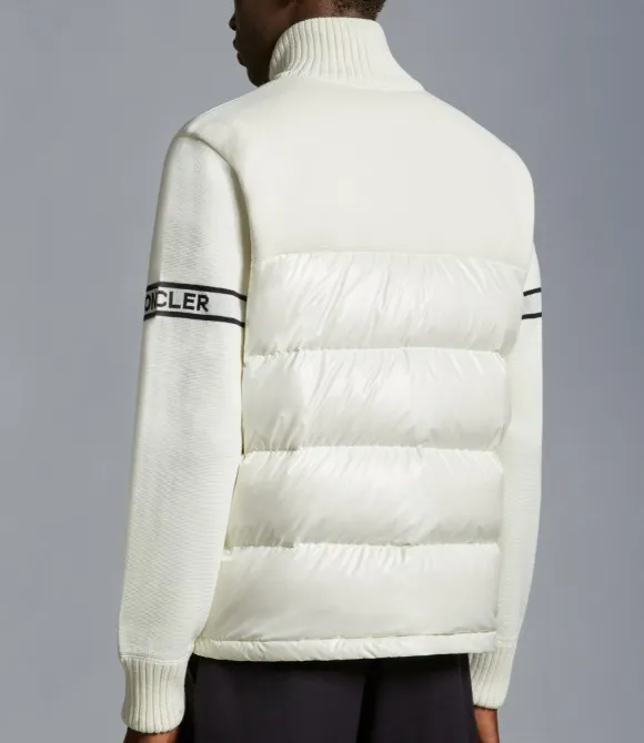 MONCLER Padded Wool Blend Cardigan