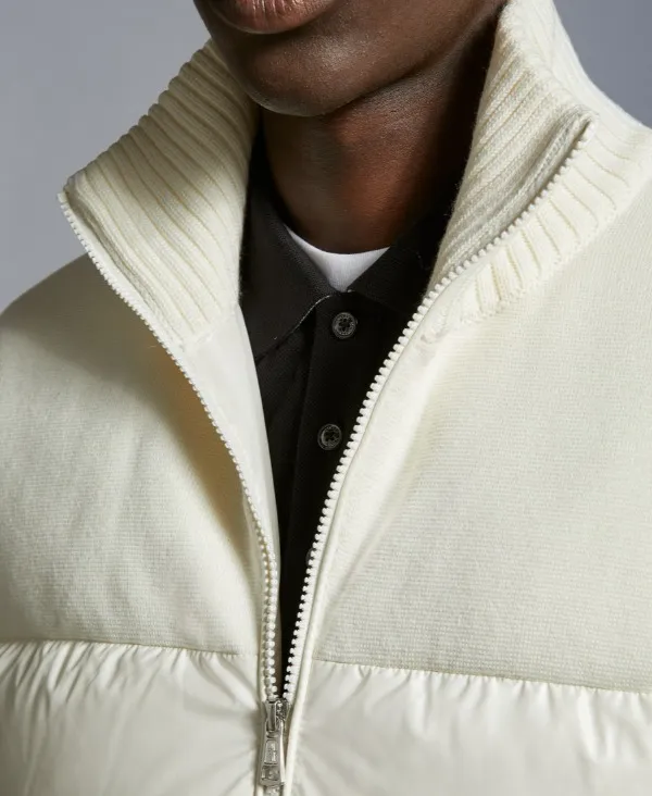 MONCLER Padded Wool Blend Cardigan