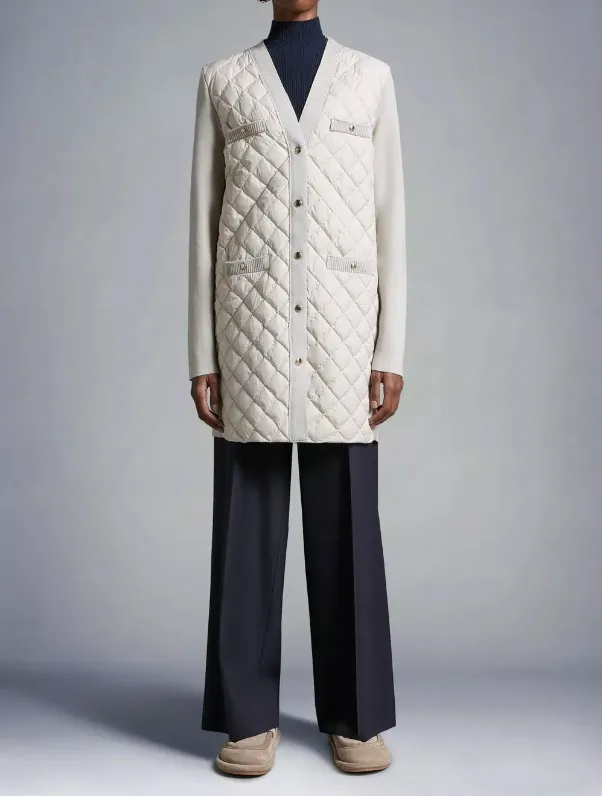 Moncler Padded Wool Long Cardigan