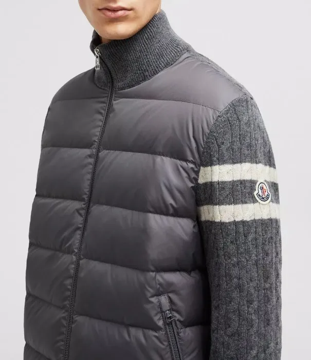 Moncler Padded Wool Zip Cardigan