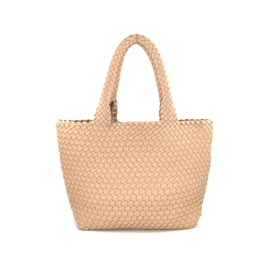 Monkee's Jewelry & Accessories Woven Tote Bag- Beige