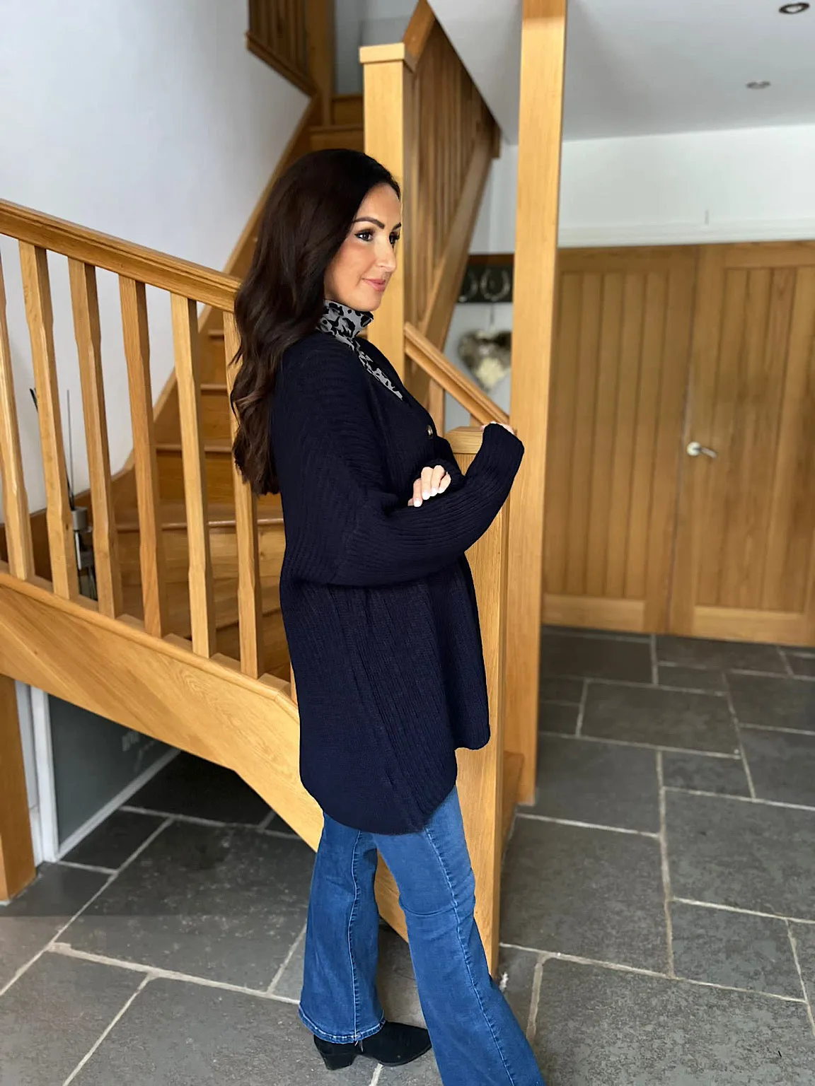 navy chunky knit button cardigan hazel - Shop now for navy chunky knit button cardigan hazel. Perfect for staying cozy and styli