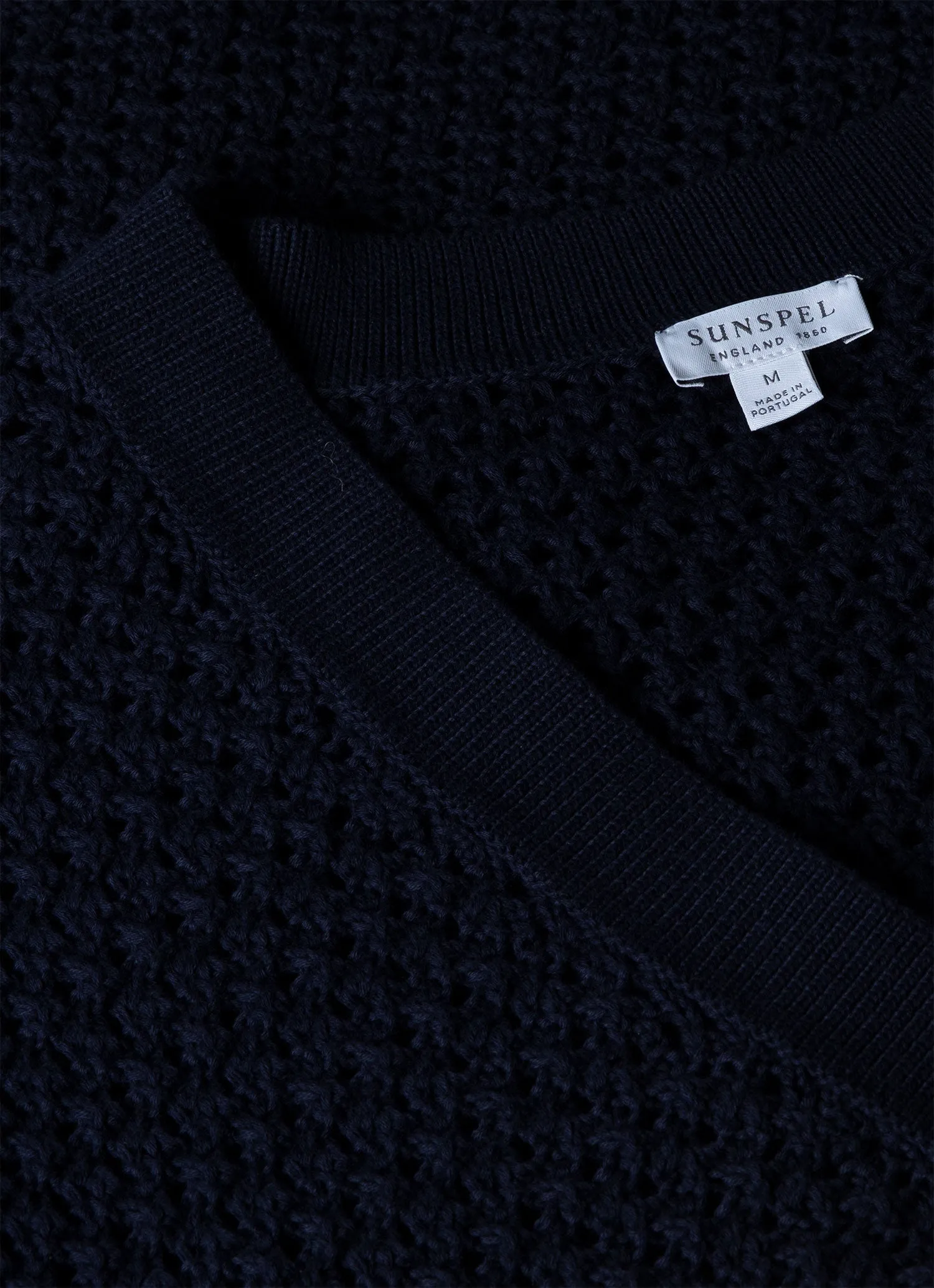 Navy Open Stitch Cardigan for Men