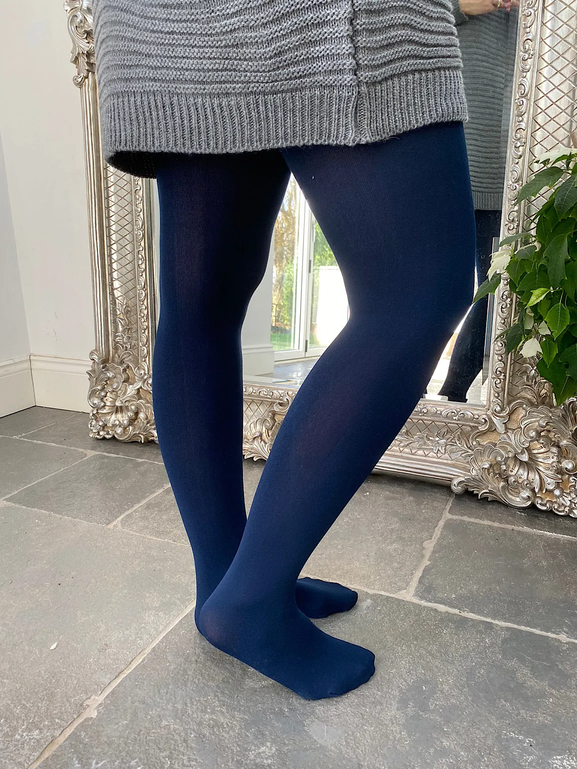 Navy Thermal Tights with Fleece Lining