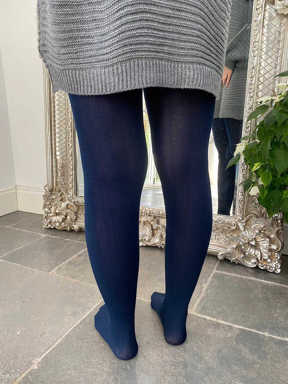 Navy Thermal Tights with Fleece Lining